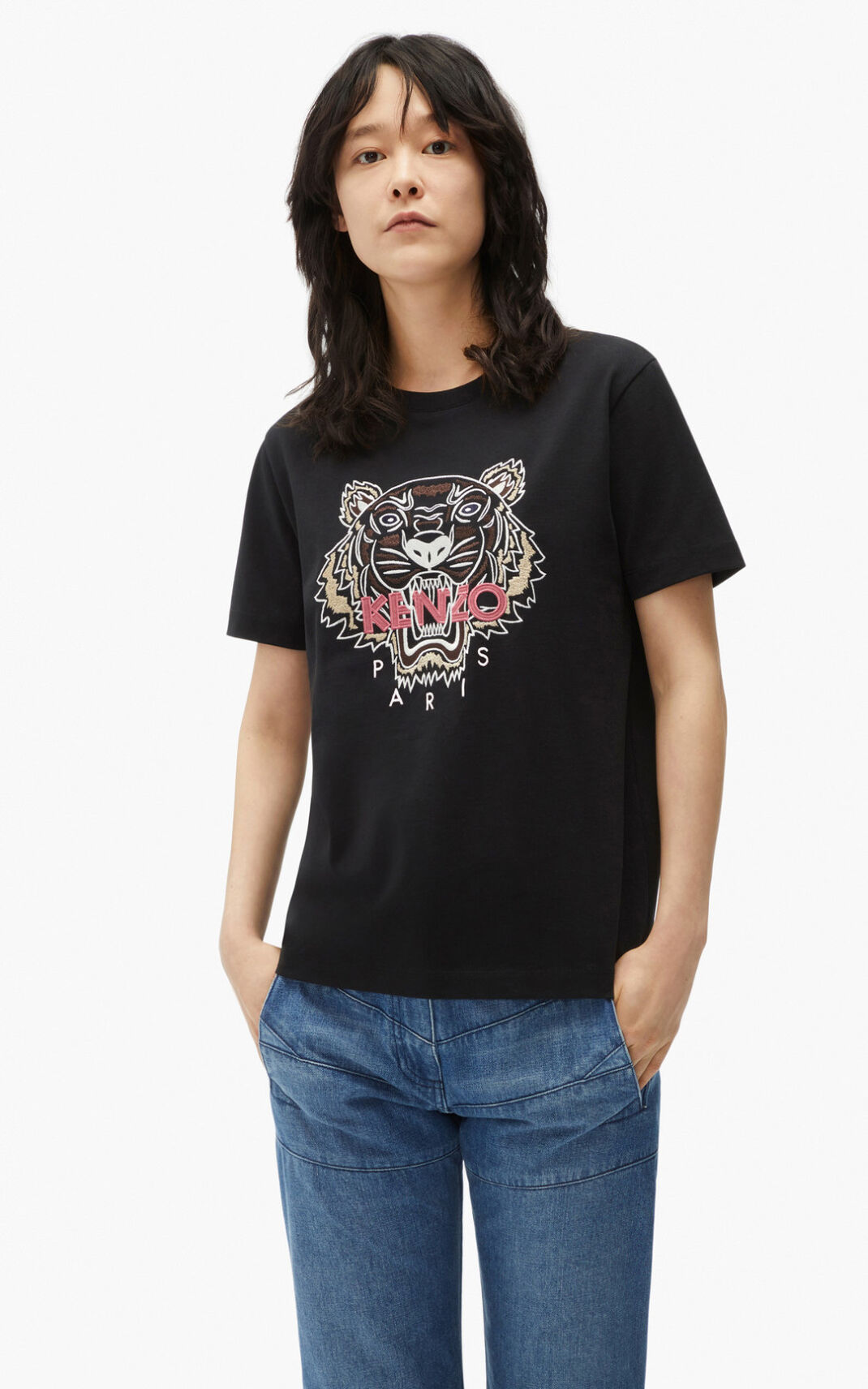 Camisetas Kenzo Loose fitting Tiger Mujer Negras - SKU.4011608